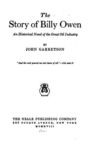 Cover for The story of Billy Owen