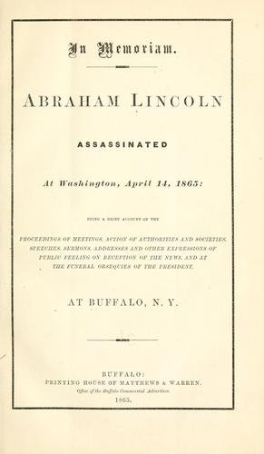 Cover for In memoriam.