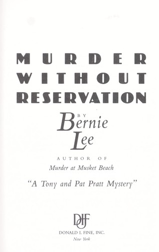 Cover for Murder without reservation