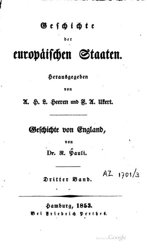 Cover for Geschichte von England