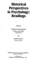 Cover for Historical perspectives in psychology: readings.
