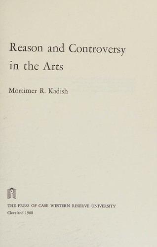Cover for Reason and controversy in the arts