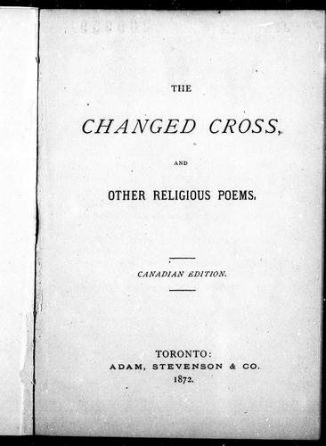 Cover for The Changed cross and other religious poems