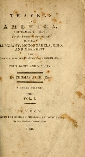 Cover for Travels in America performed in 1806