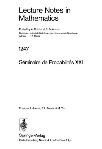 Cover for Séminaire de probabilités XXI