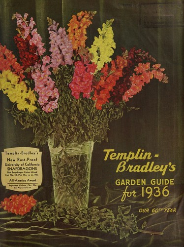 Cover for Templin-Bradley's garden guide for 1936, our 60th year