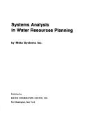 Cover for Systems analysis in water resources planning