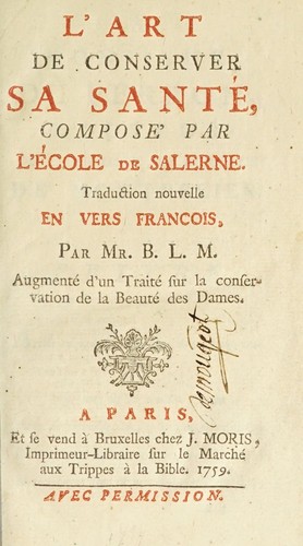 Cover for L'art de conserver sa santé