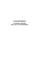 Cover for Unité, diversité