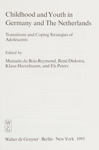 Cover for Childhood and Youth in Germany and the Netherlands