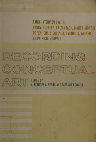 Cover for Recording conceptual art