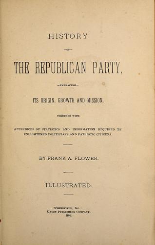 Cover for History of the Republican Party