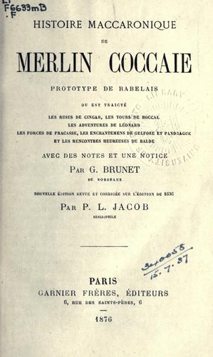Cover for Histoire maccaronique de Merlin Coccaie