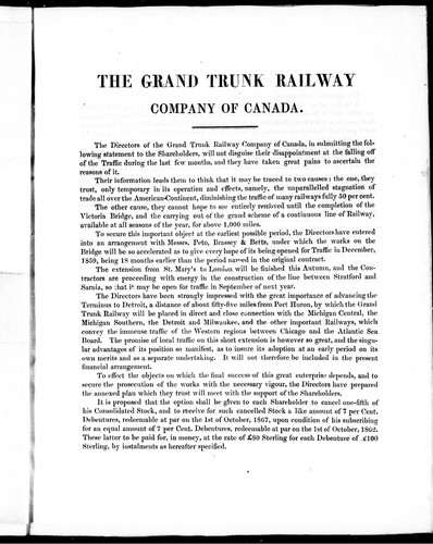 Cover for The Grand Trunk Railway Company of Canada