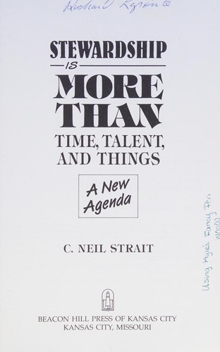 Cover for Stewardship is more than time, talent, and things