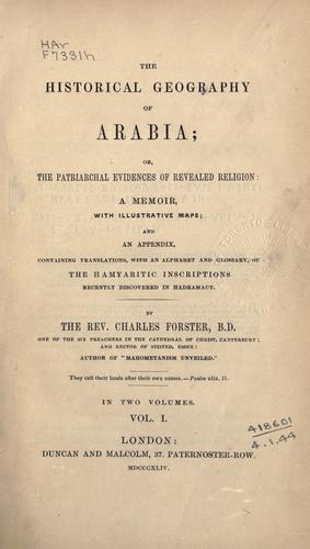Cover for historical geography of Arabia