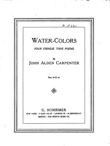 Cover for Water-colors: Four Chinese Tone Poems