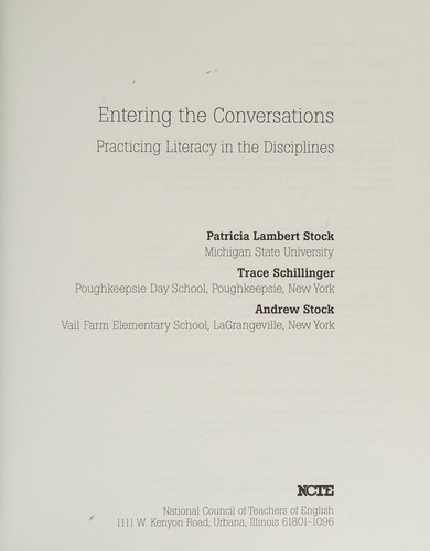 Cover for Entering the conversations