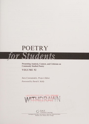 Cover for Poetry for students
