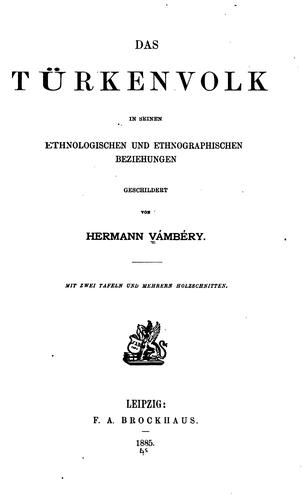Cover for Das Tūrkenvolk in seinen ethnologischen und ethnographischen Beziehungen