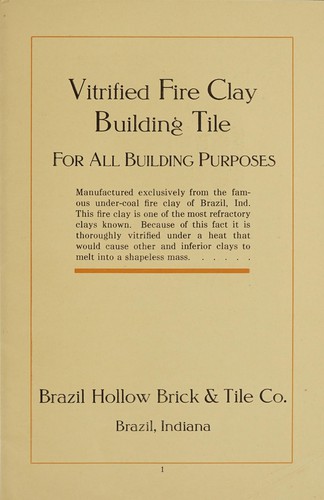 Cover for Vitrified fire clay building tile for all building purposes
