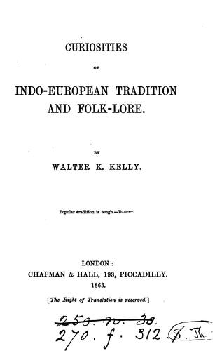 Cover for Curiosities of Indo-European tradition and folk-lore.