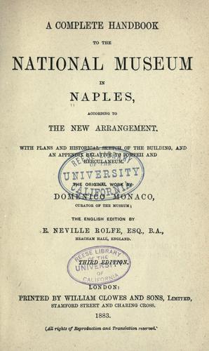 Cover for A complete handbook to the National museum in Naples