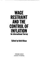 Cover for Wage restraint and the control of inflation