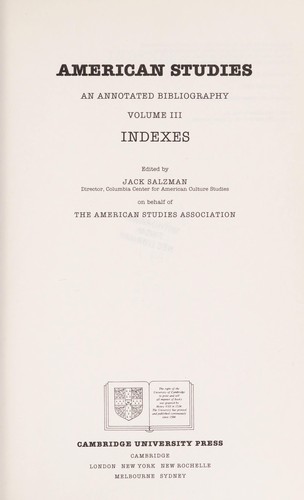 Cover for American studies