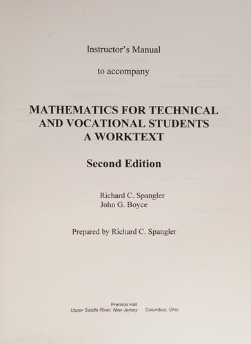 Cover for Sm Maths Technical VOC Stud Wr