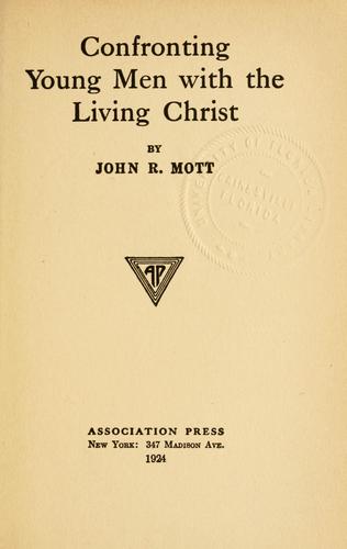 Cover for Confronting young men with the living Christ