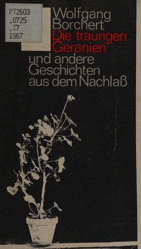 Cover for Die traurigen Geranien