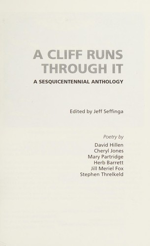 Cover for A cliff runs through it
