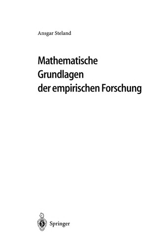 Cover for Mathematische Grundlagen der empirischen Forschung