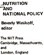 Cover for Nutrition and national policy