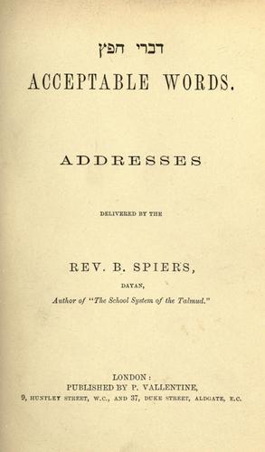 Cover for Acceptable words