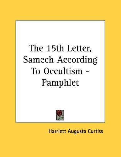 Cover for The 15th Letter, Samech According To Occultism - Pamphlet