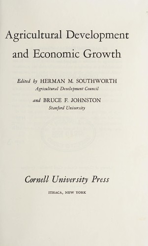 Cover for Agricultural development and economic growth