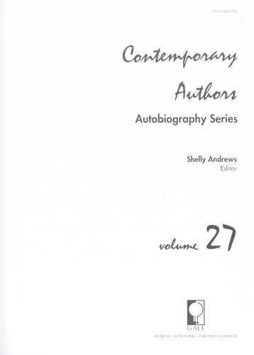 Cover for Contemporary Authors (Contemporary Authors Autobiography Series)