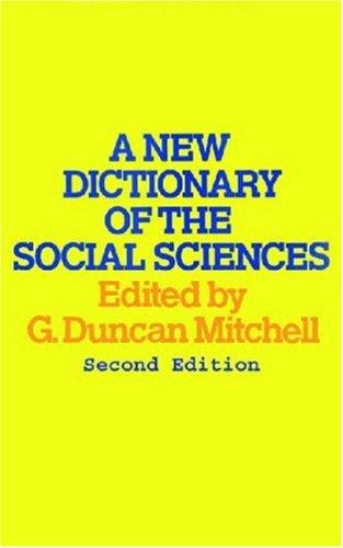 Cover for A New Dictionary of the Social Sciences