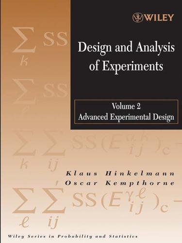 Cover for Design and Analysis of Experiments, Advanced Experimental Design, Volume 2
