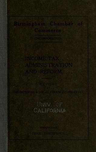 Cover for Income tax administration and reform