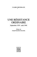 Cover for Une Résistance ordinaire