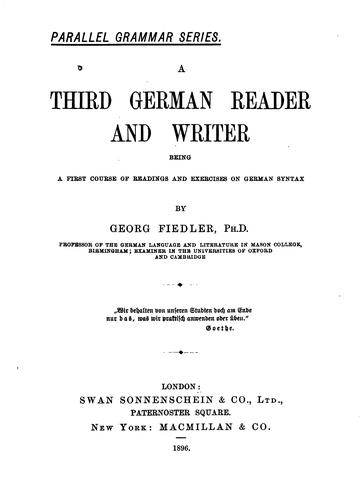 Cover for third German reader ad writer