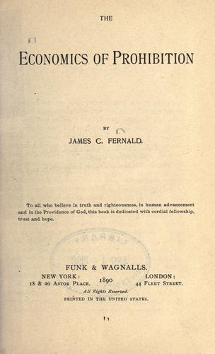 Cover for The economics of prohibition