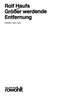 Cover for Grösser werdende Entfernung