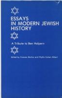 Cover for Essays in modern Jewish history