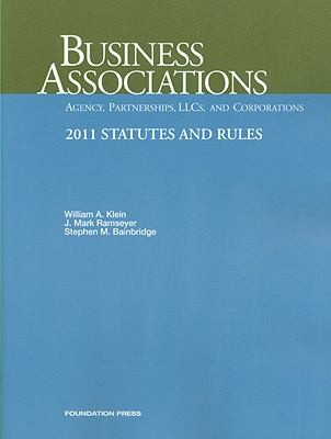 Cover for Business Associations Agency Partnerships Llcs And Corporations 2011 Statutes And Rules