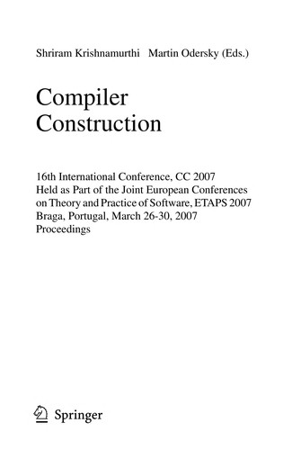 Cover for Compiler construction