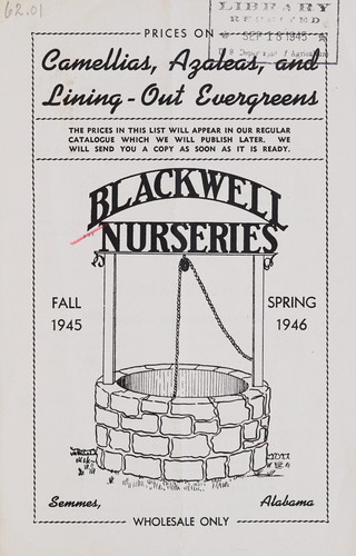 Cover for Prices on camellias, azaleas and lining out evergreens